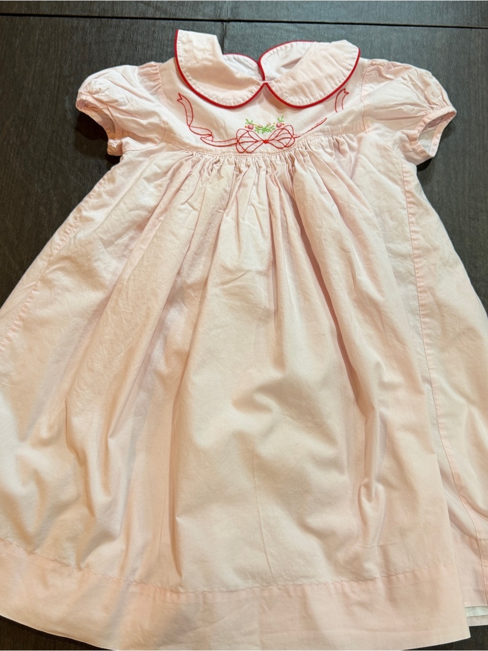 The Proper Peony Pink Embroidered Baby Girl Dress Sz 4T